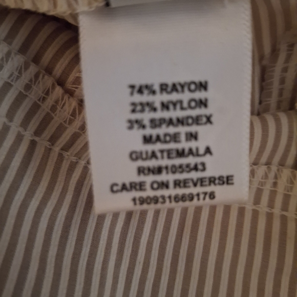 Elle Cream Pinstripe Cropped Women's Pants - Picture 8 of 10